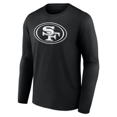 San Francisco 49ers Personalized Name & Number Monochrome Long Sleeve T-Shirt Black