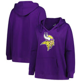 Minnesota Vikings Women's Plus Size V-Neck Pullover Hoodie Purple