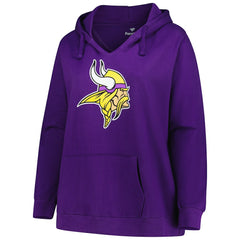 Minnesota Vikings Women's Plus Size V-Neck Pullover Hoodie Purple