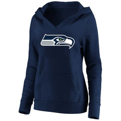 Seattle Seahawks Women's Plus Size V-Neck Pullover Hoodie College Navy