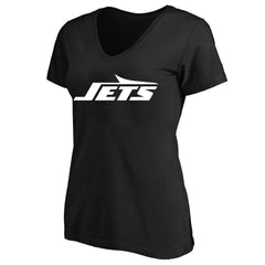 New York Jets Women's Plus Size V-Neck T-Shirt Black
