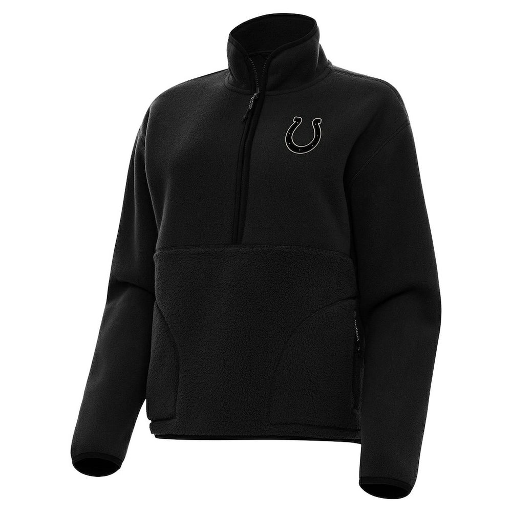 Indianapolis Colts Antigua Women's Brushed Carbon Figure Half-Zip Pullover Sweatshirt – Black