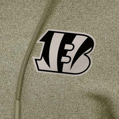Cincinnati Bengals Antigua Women's Justice Pullover Hoodie Olive