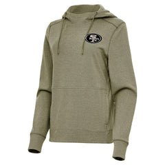 San Francisco 49ers Antigua Women's Justice Pullover Hoodie Olive