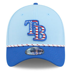 Tampa Bay Rays New Era 2025 Fourth of July 39THIRTY Flex Hat - Light Blue/Blue Hats