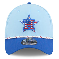 Houston Astros New Era 2025 Fourth of July 39THIRTY Flex Hat - Light Blue/Blue Hats
