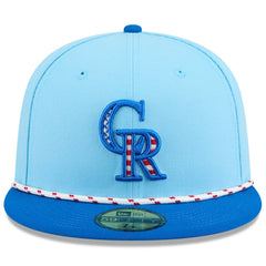 Colorado Rockies New Era 2025 Fourth of July 59FIFTY Fitted Hat - Light Blue/Blue Hats