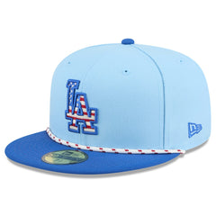 Los Angeles Dodgers New Era 2025 Fourth of July 59FIFTY Fitted Hat - Light Blue/Royal Hats