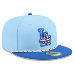 Los Angeles Dodgers New Era 2025 Fourth of July 59FIFTY Fitted Hat - Light Blue/Royal Hats