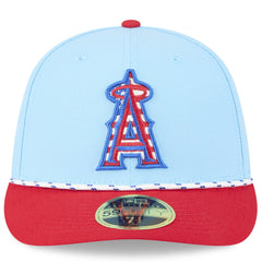 Los Angeles Angels New Era 2025 Fourth of July Low Profile 59FIFTY Fitted Hat - Light Blue/Red Hats