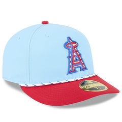 Los Angeles Angels New Era 2025 Fourth of July Low Profile 59FIFTY Fitted Hat - Light Blue/Red Hats
