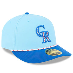 Colorado Rockies New Era 2025 Fourth of July Low Profile 59FIFTY Fitted Hat - Light Blue/Blue Hats