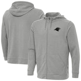 Carolina Panthers Antigua Effortless Full-Zip Hoodie Jacket Heather Gray