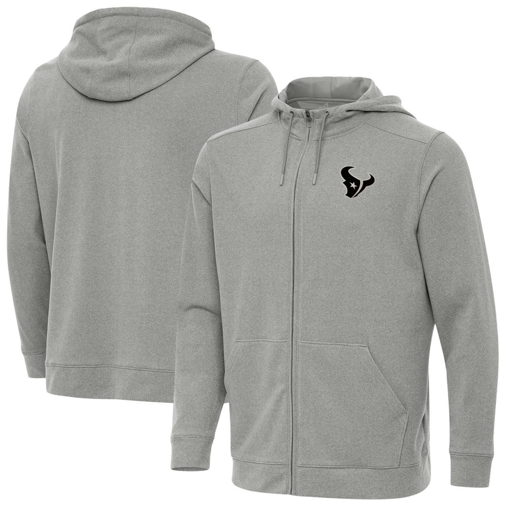 Houston Texans Antigua Effortless Full-Zip Hoodie Jacket Heather Gray