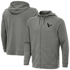 Houston Texans Antigua Effortless Full-Zip Hoodie Jacket Heather Black