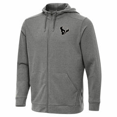 Houston Texans Antigua Effortless Full-Zip Hoodie Jacket Heather Black