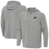 Miami Dolphins Antigua Effortless Full-Zip Hoodie Jacket Heather Gray