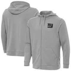 New York Giants Antigua Effortless Full-Zip Hoodie Jacket Heather Gray