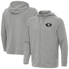 San Francisco 49ers Antigua Effortless Full-Zip Hoodie Jacket Heather Gray