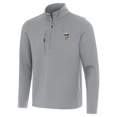 Minnesota Vikings Antigua Insider Quarter-Zip Jacket Gray