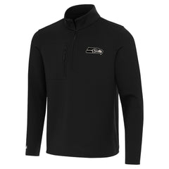 Seattle Seahawks Antigua Insider Quarter-Zip Jacket Black