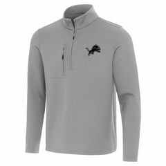 Detroit Lions Antigua Insider Quarter-Zip Jacket Gray