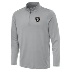 Las Vegas Raiders Antigua Reprocess Quarter-Zip Top Gray
