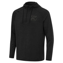 New York Giants Antigua Spikes Raglan Quarter-Zip Hoodie Heather Black