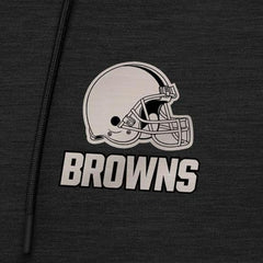 Cleveland Browns Antigua Spikes Raglan Quarter-Zip Hoodie Heather Black