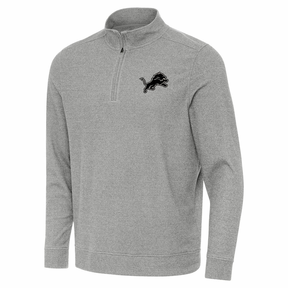 Detroit Lions Antigua Subtle Quarter-Zip Top Heather Gray