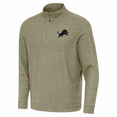 Detroit Lions Antigua Subtle Quarter-Zip Top Heather Olive