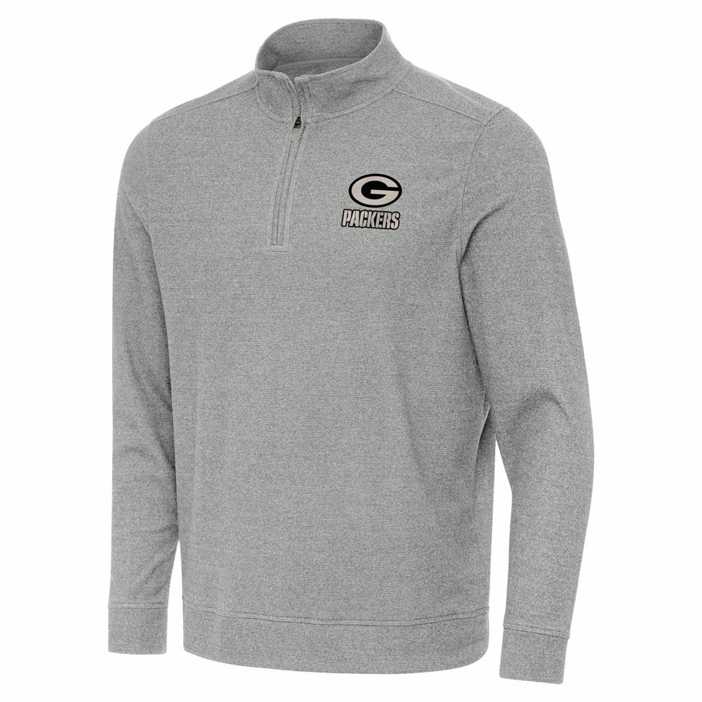 Green Bay Packers Antigua Subtle Quarter-Zip Top Heather Gray