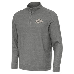 Kansas City Chiefs Antigua Subtle Quarter-Zip Top Heather Black