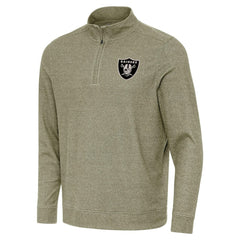 Las Vegas Raiders Antigua Subtle Quarter-Zip Top Heather Olive