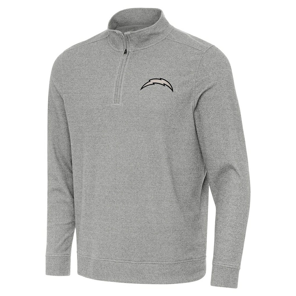 Los Angeles Chargers Antigua Subtle Quarter-Zip Top Heather Gray