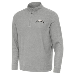 Los Angeles Chargers Antigua Subtle Quarter-Zip Top Heather Gray