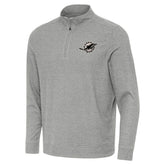 Miami Dolphins Antigua Subtle Quarter-Zip Top Heather Gray