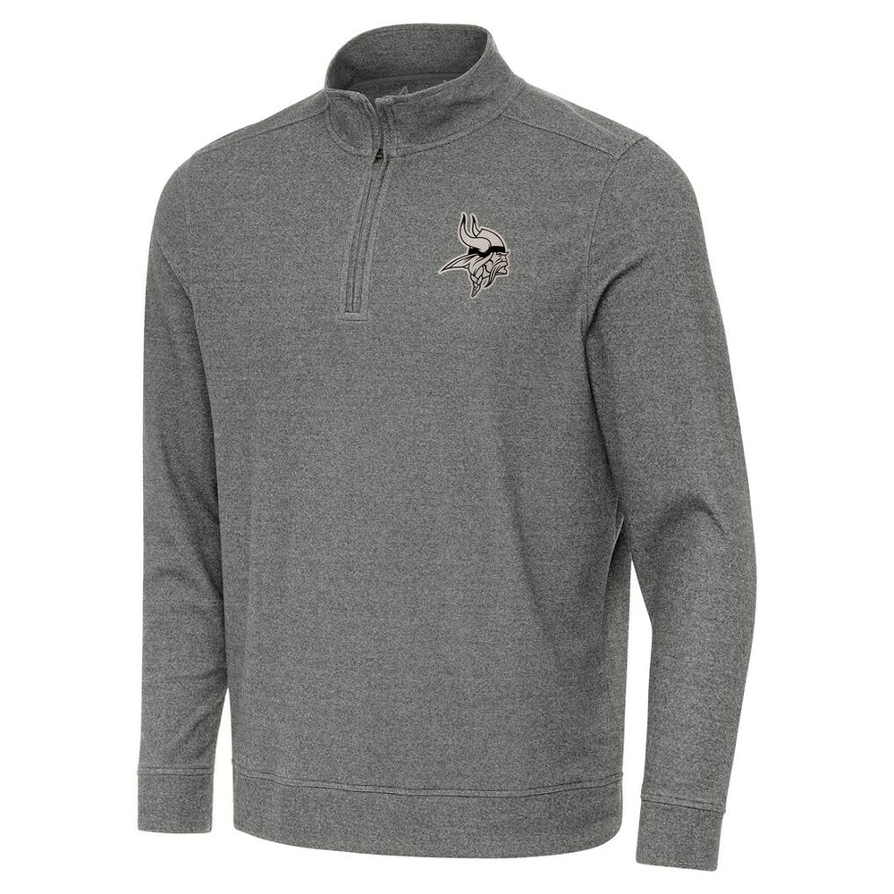 Minnesota Vikings Antigua Subtle Quarter-Zip Top Heather Black