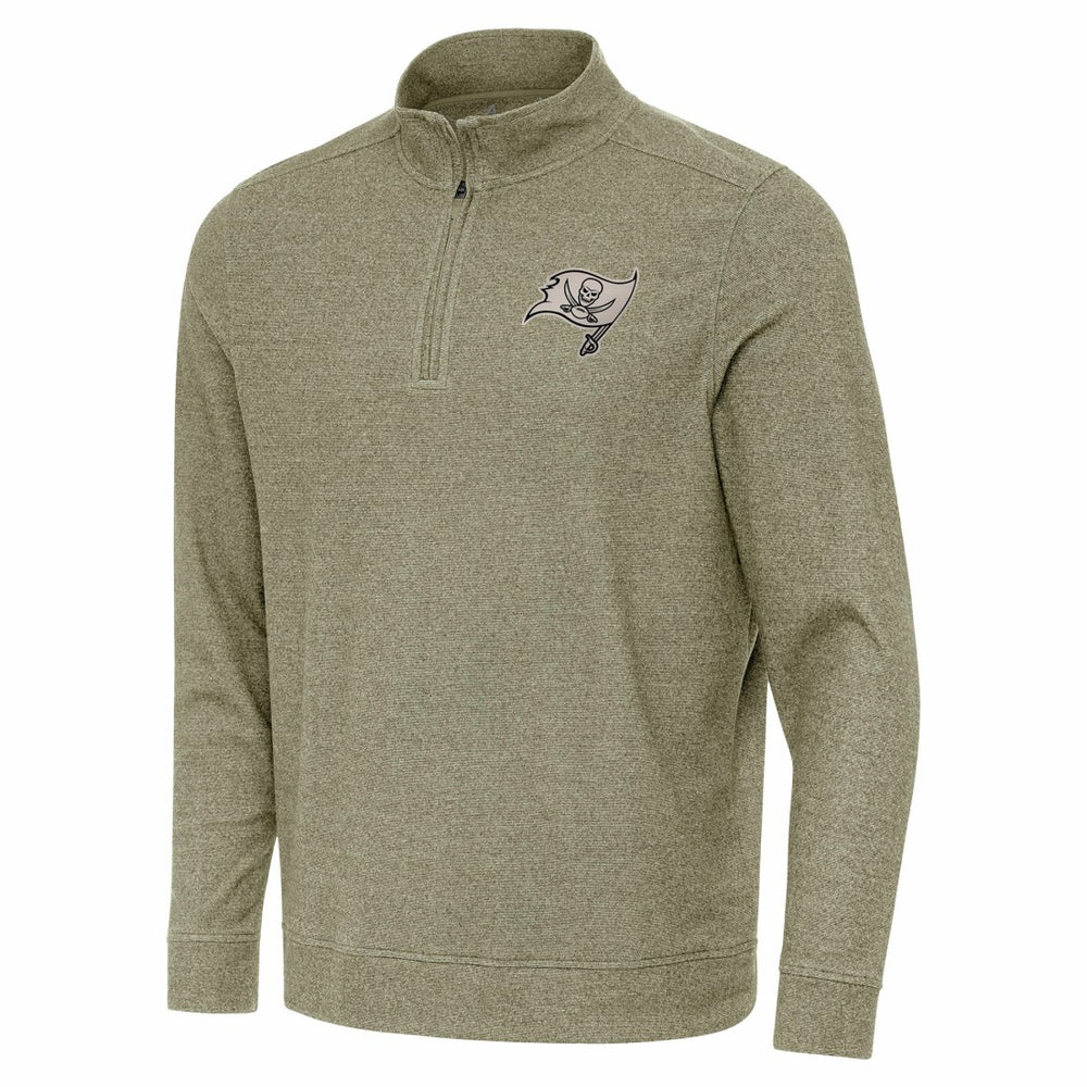 Tampa Bay Buccaneers Antigua Subtle Quarter-Zip Top Heather Olive