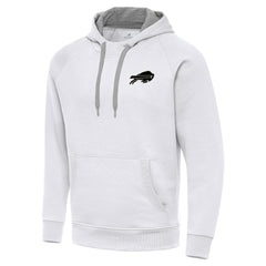 Buffalo Bills Antigua Brushed Carbon Victory Pullover Hoodie White