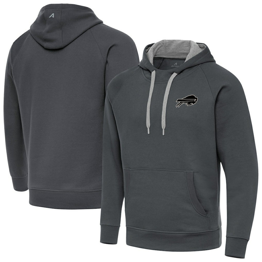 Buffalo Bills Antigua Brushed Carbon Victory Pullover Hoodie Charcoal