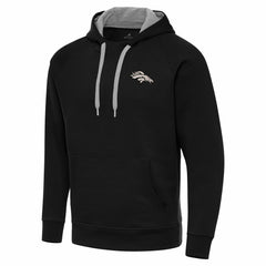 Denver Broncos Antigua Brushed Carbon Victory Pullover Hoodie Black