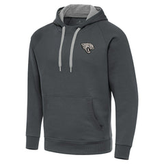 Jacksonville Jaguars Antigua Brushed Carbon Victory Pullover Hoodie Charcoal