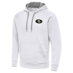 San Francisco 49ers Antigua Brushed Carbon Victory Pullover Hoodie White