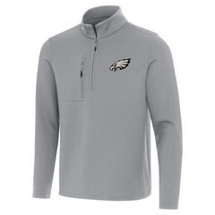 Philadelphia Eagles Antigua Insider Quarter-Zip Top Gray