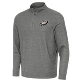 Philadelphia Eagles Antigua Subtle Quarter-Zip Sweatshirt Heather Black