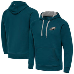 Philadelphia Eagles Antigua Victory Pullover Hoodie Midnight Green