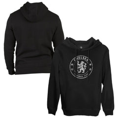 Chelsea 1863FC Monochrome Badge Fleece Pullover Hoodie Black