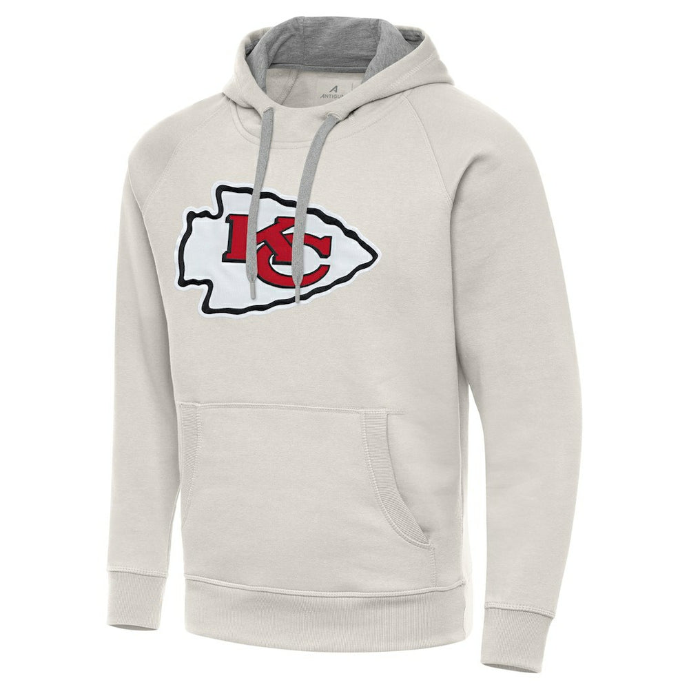 Kansas City Chiefs Antigua Victory Raglan Pullover Hoodie Cream