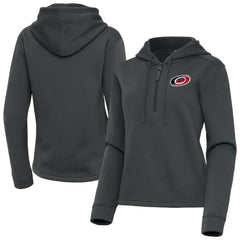 NHL Carolina Hurricanes Antigua Women's Contemporary Quarter-Zip Hoodie - Pewter